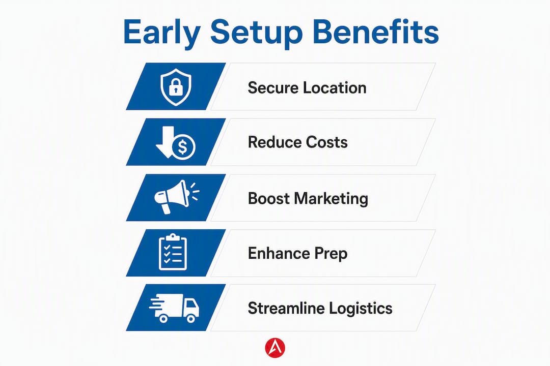 Infographic showing benefits of early setup