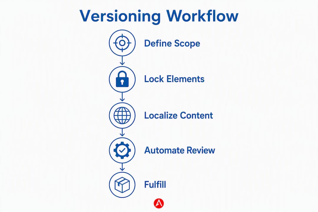 Infographic outlining versioning process steps