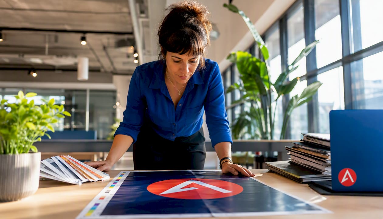 Designer reviewing print ready file proof
