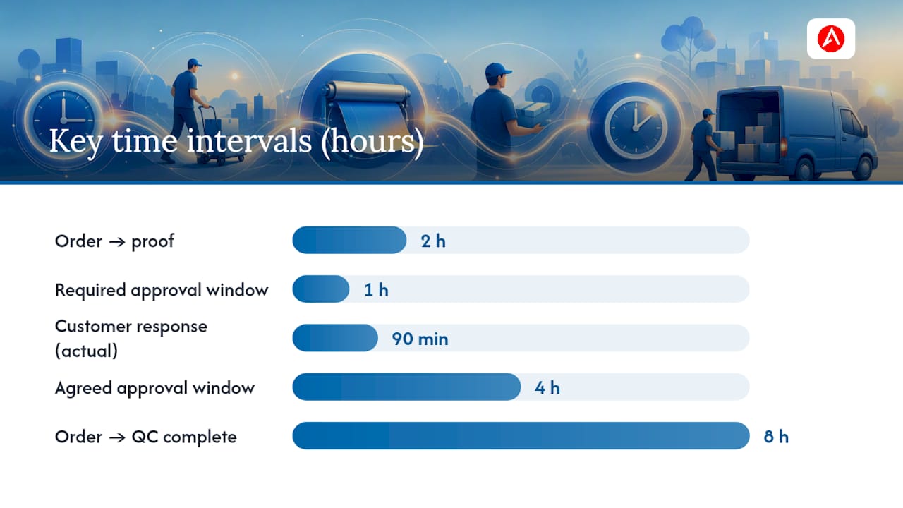 A real example: meeting a 48-hour in-hands date — overview diagram