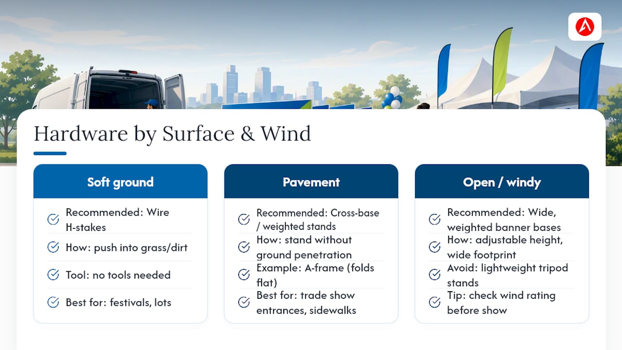 Ground and pavement sign hardware comparison