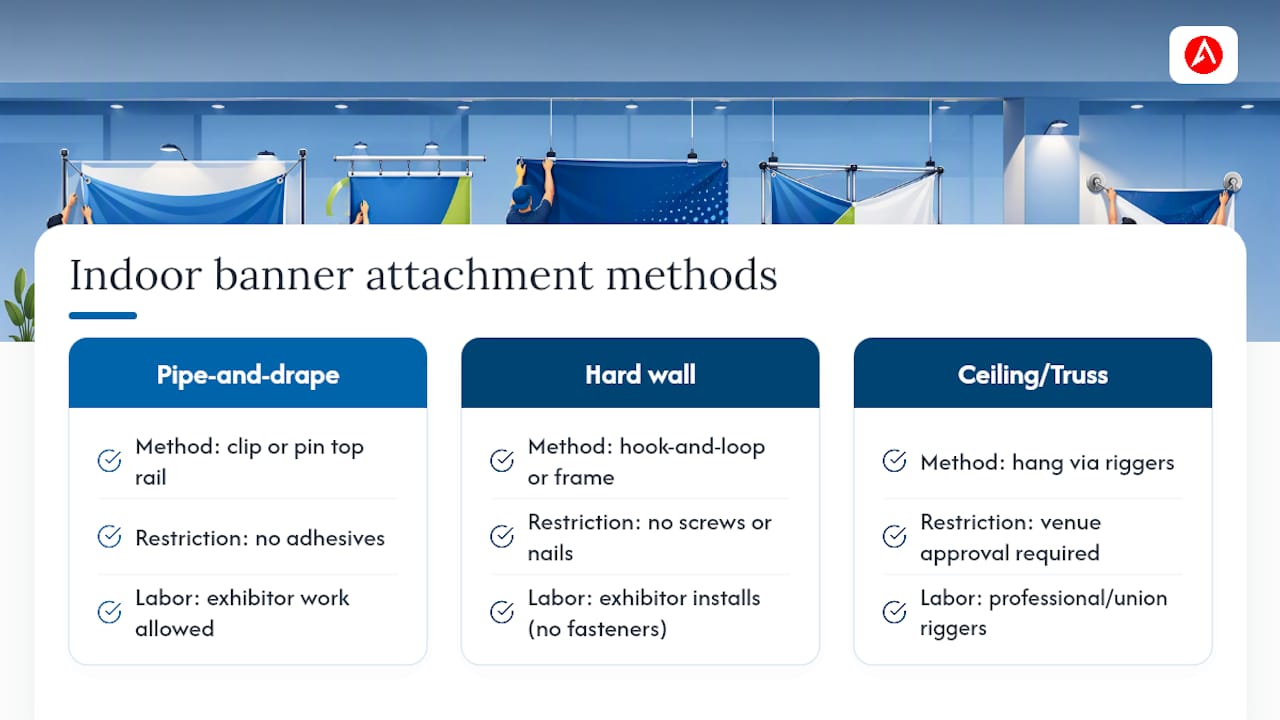 Comparison of indoor banner attachment methods