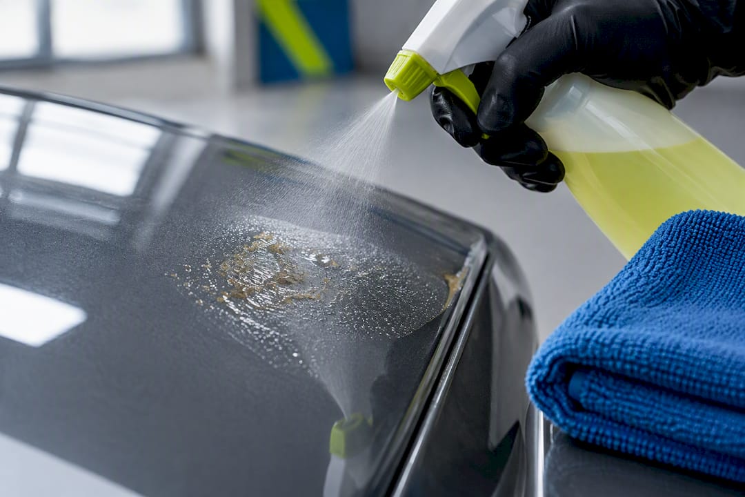 Degreaser applied to truck adhesive residue