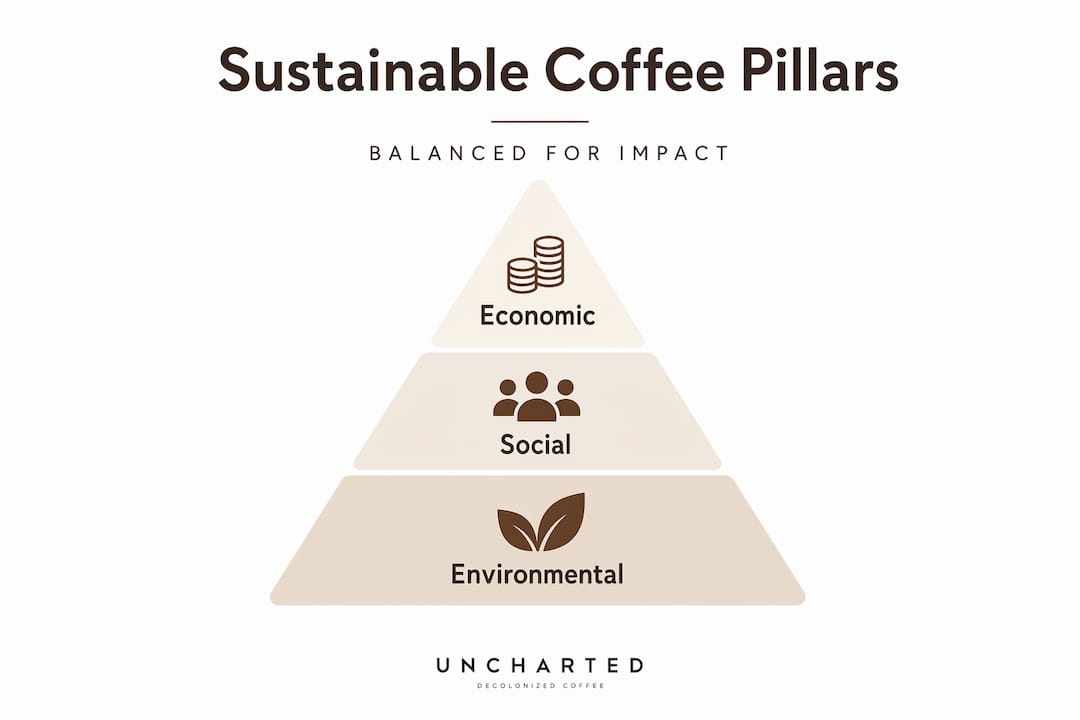 Hierarchy diagram of sustainable coffee pillars