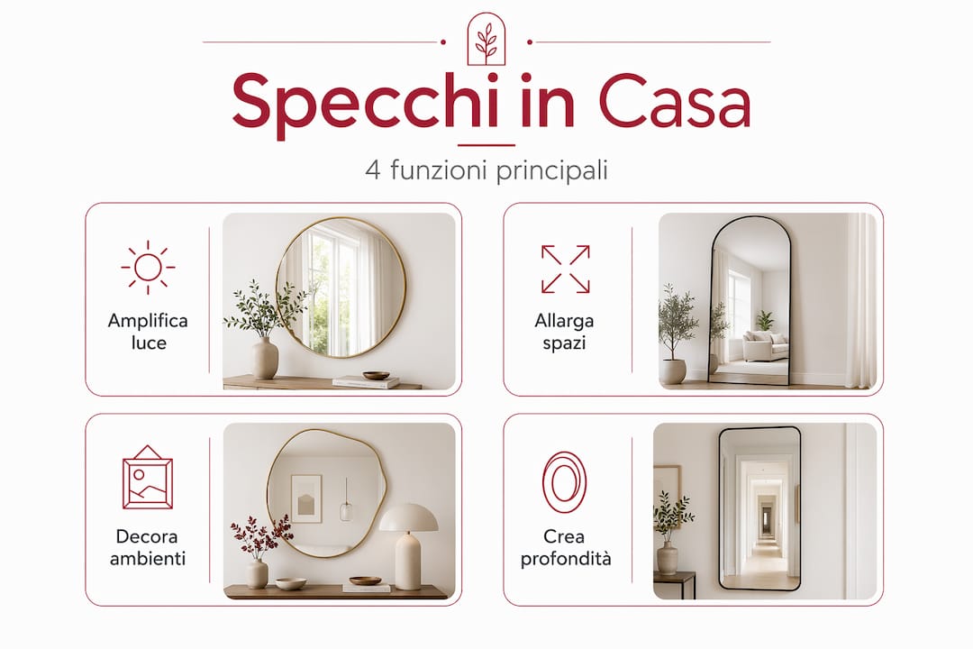 Infografica: tutti gli usi principali dello specchio