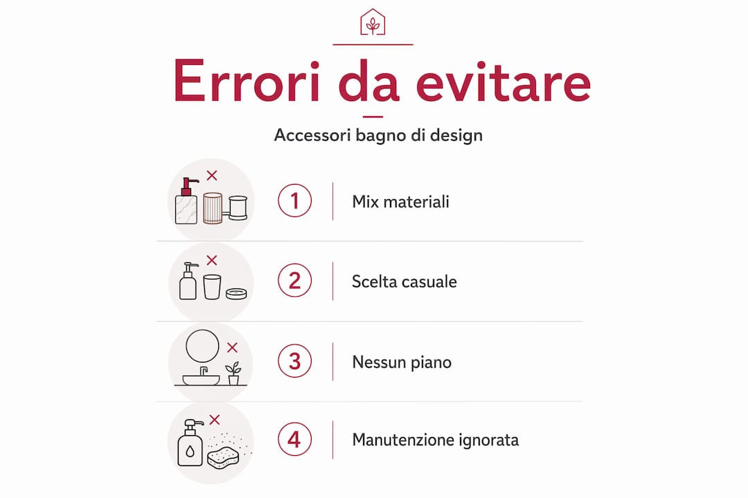 Infografica: gli errori più comuni nella scelta degli accessori per il bagno