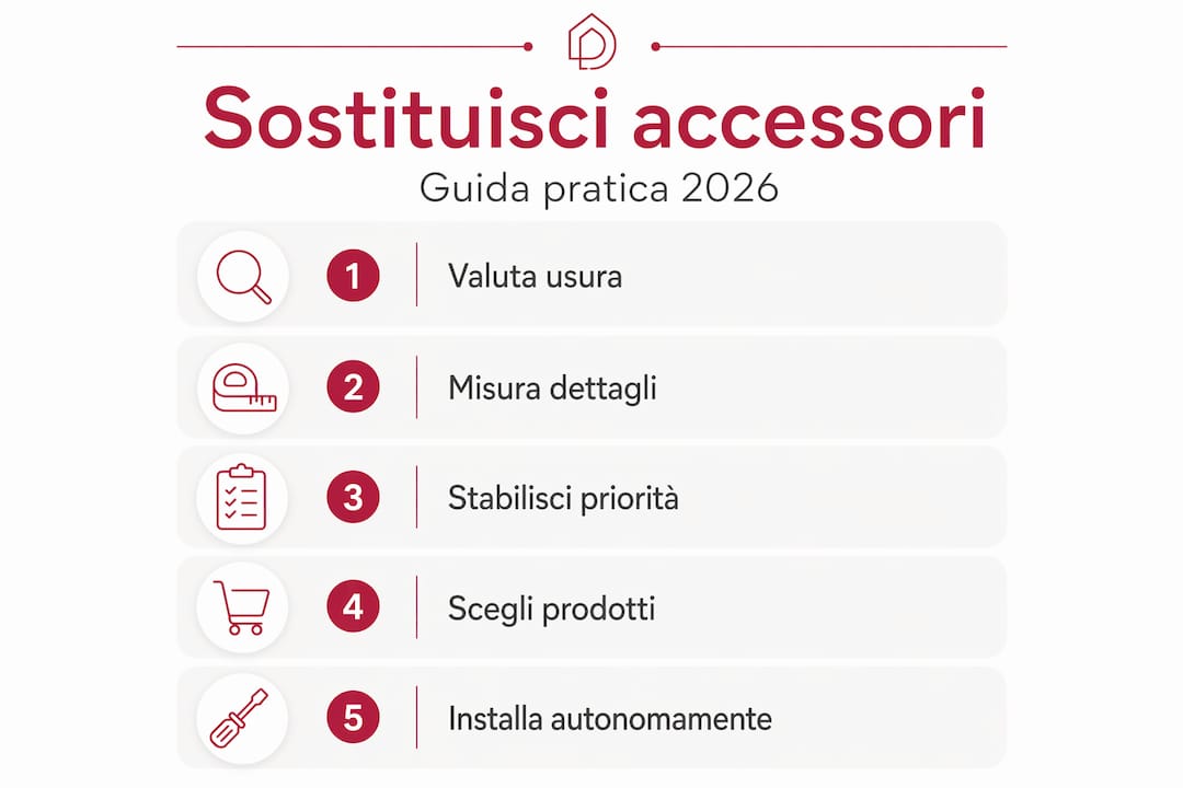 Infografica: tutti i passaggi fondamentali per la sostituzione degli accessori