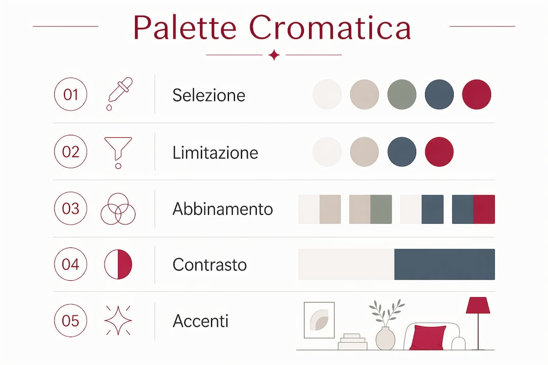 Infografica: guida pratica per scegliere colori e pattern per la tua palette