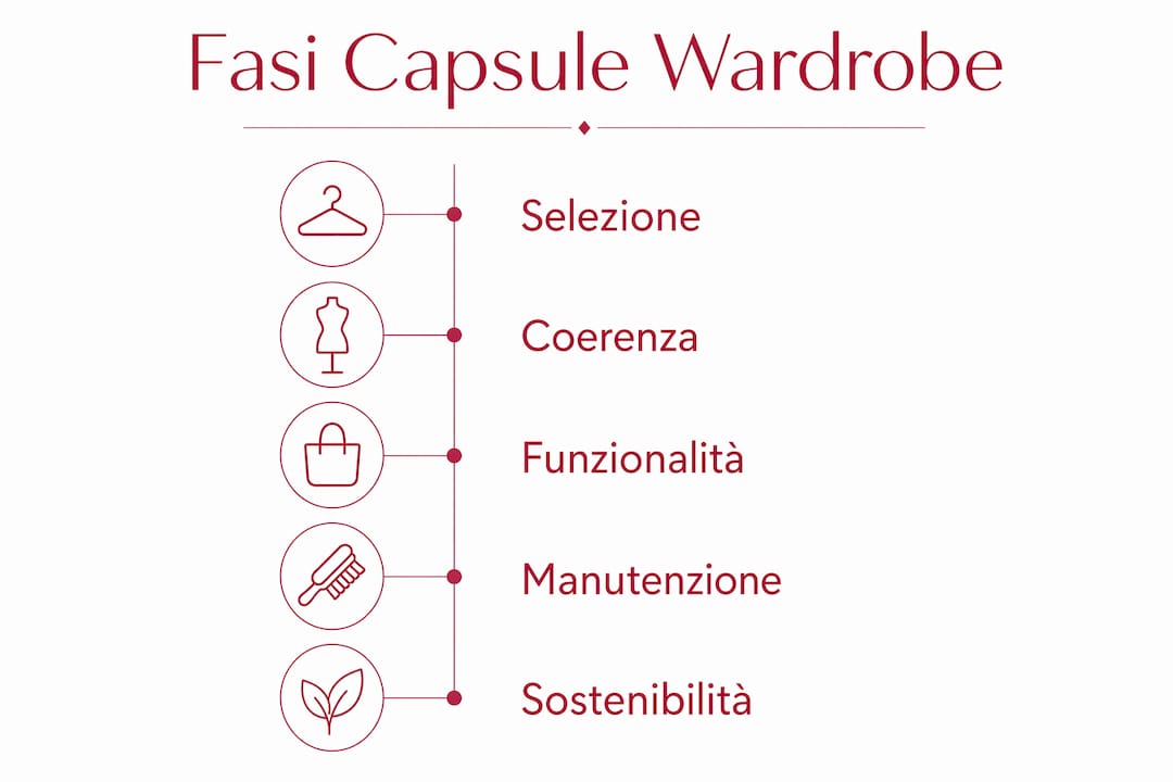 Infografica con i passaggi chiave per creare un guardaroba capsule