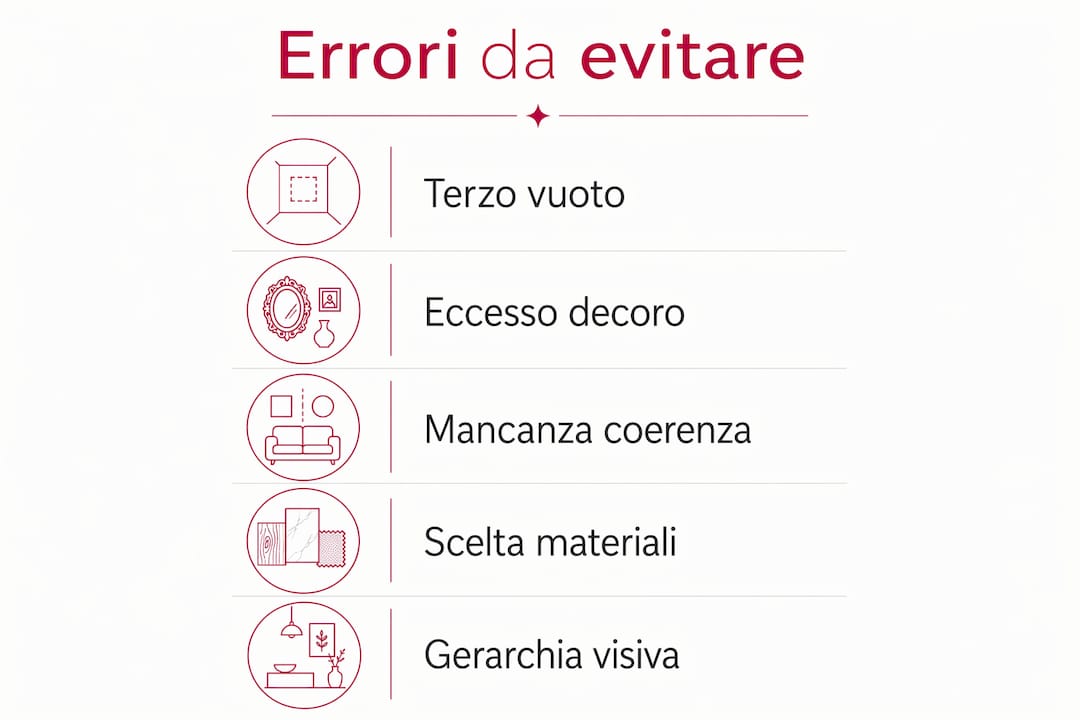 Infografica: gli errori più frequenti da evitare quando si rinnovano gli ambienti con elementi decorativi