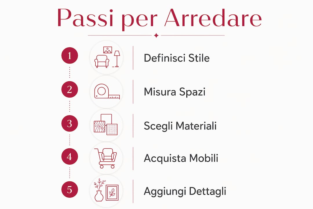 Infografica: tutti i passaggi per arredare la tua casa con stile