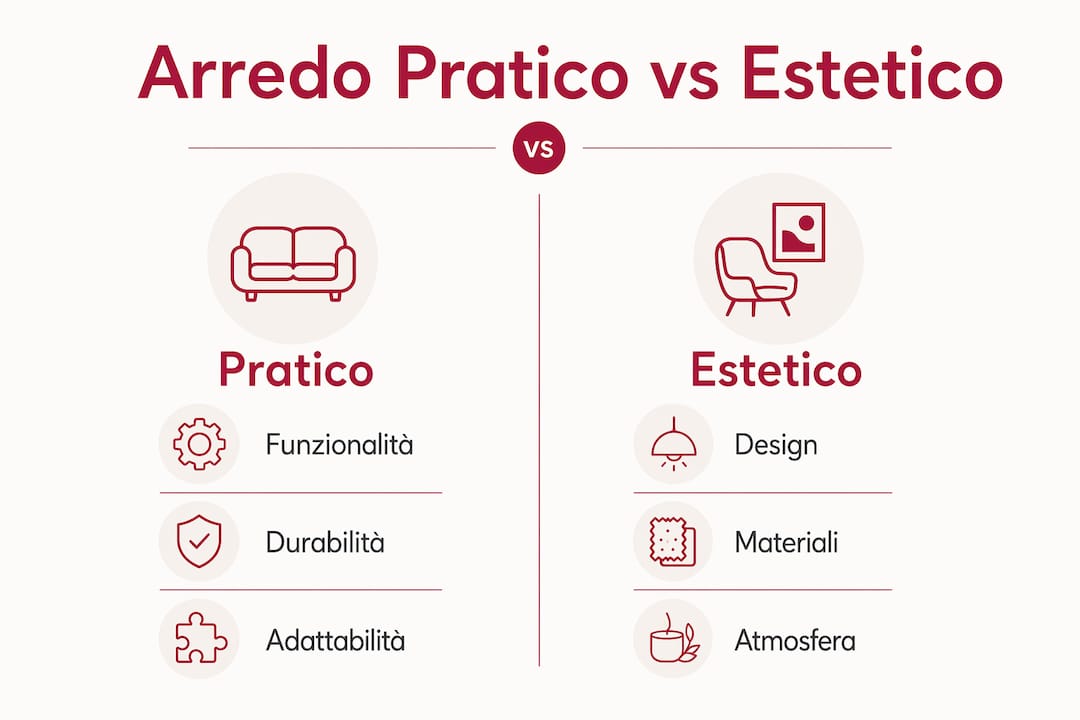 Infografica: praticità o stile? Il confronto tra arredi funzionali ed estetici pensati per la vita in famiglia