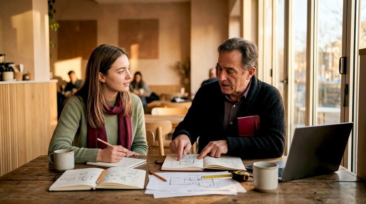 Professionisti dell’interior design che lavorano insieme per realizzare un progetto
