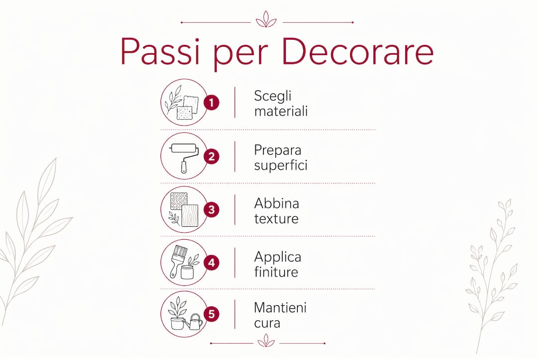 Infografica: tutti i passaggi per decorare la casa con materiali naturali