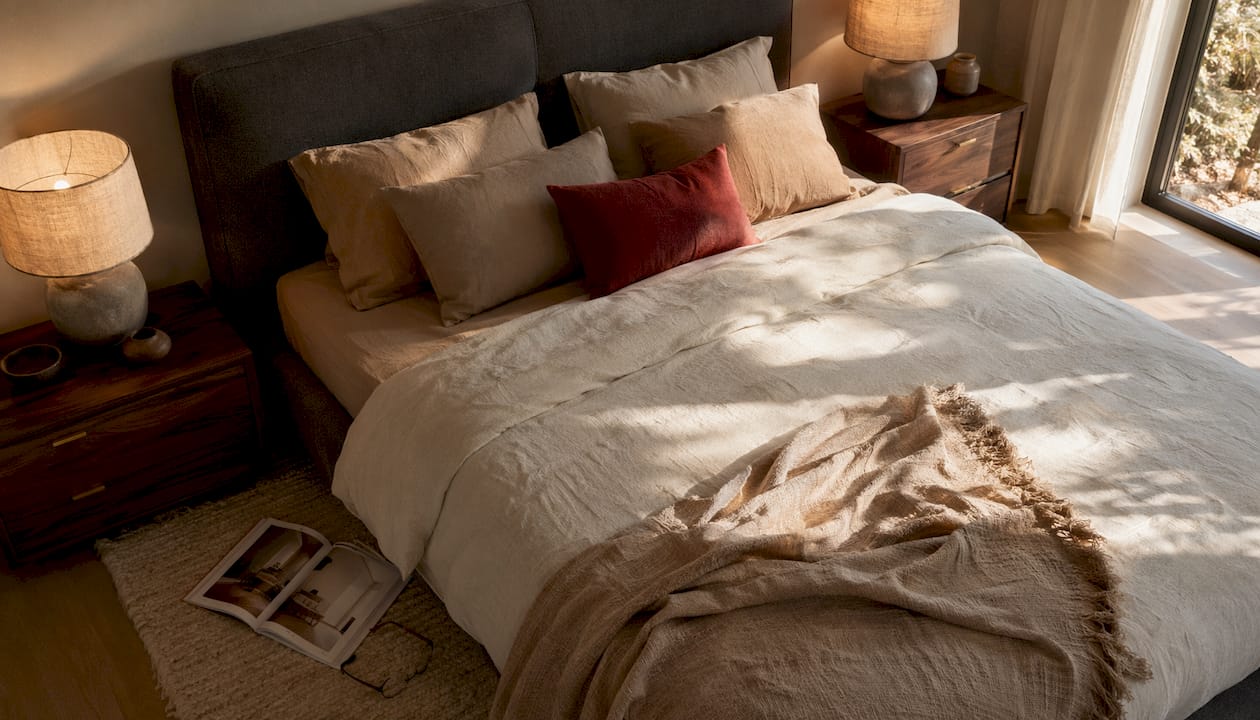 Una camera da letto in stile nordico, dove regna la pace e il relax.