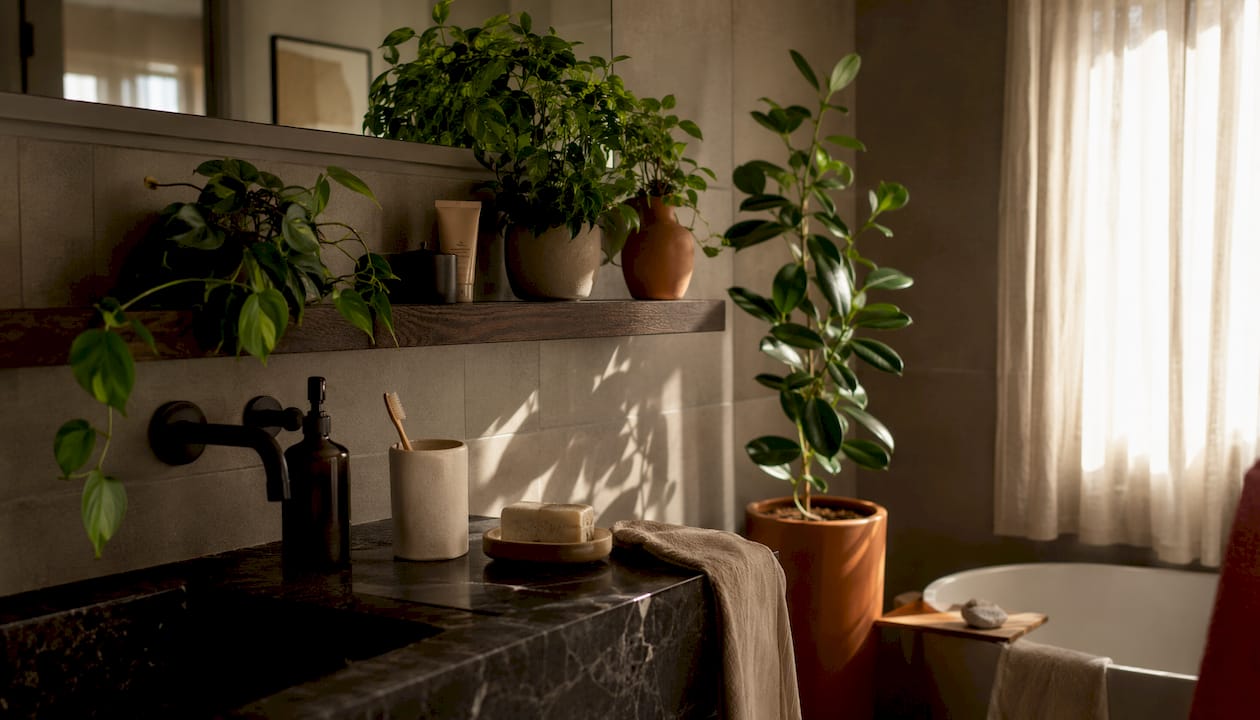 Aggiungi un tocco di eleganza al tuo bagno con le piante: oltre a decorare, purificano l’aria e creano un ambiente fresco e rilassante.