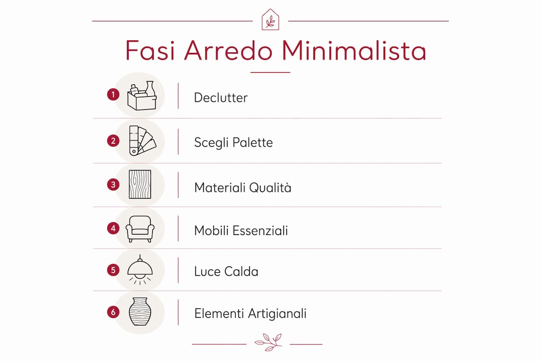 Infografica: le tappe fondamentali per arredare casa in stile minimal