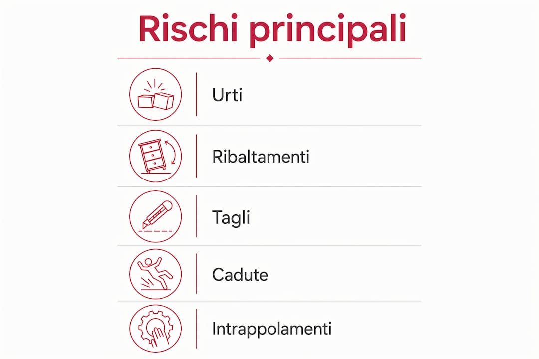 Infografica: tutti i rischi degli arredi non sicuri per i bambini