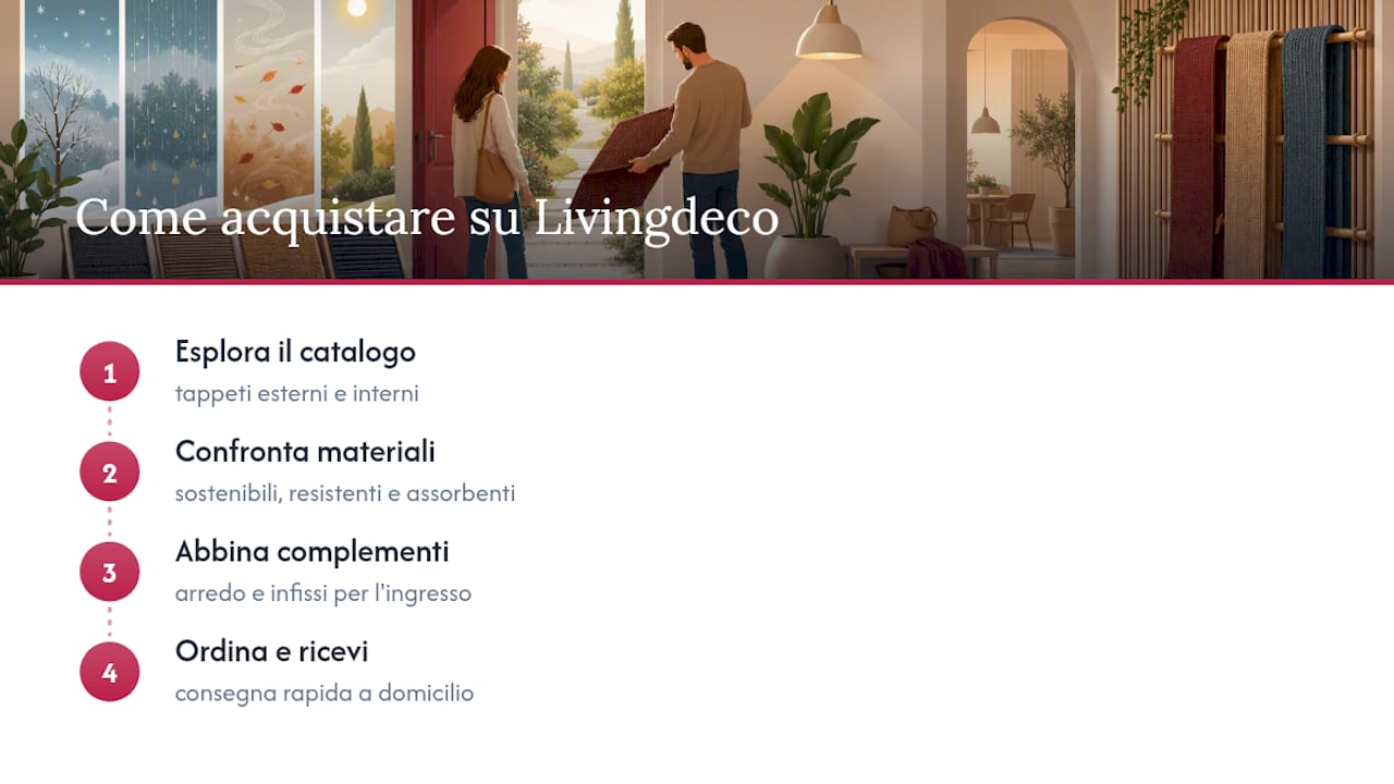 Dove trovare il tappeto ingresso giusto su Livingdeco — overview diagram