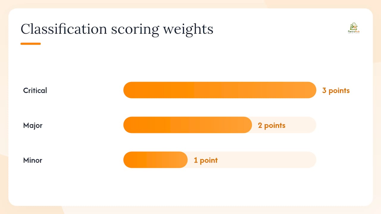 Diagram showing audit findings classification and scoring