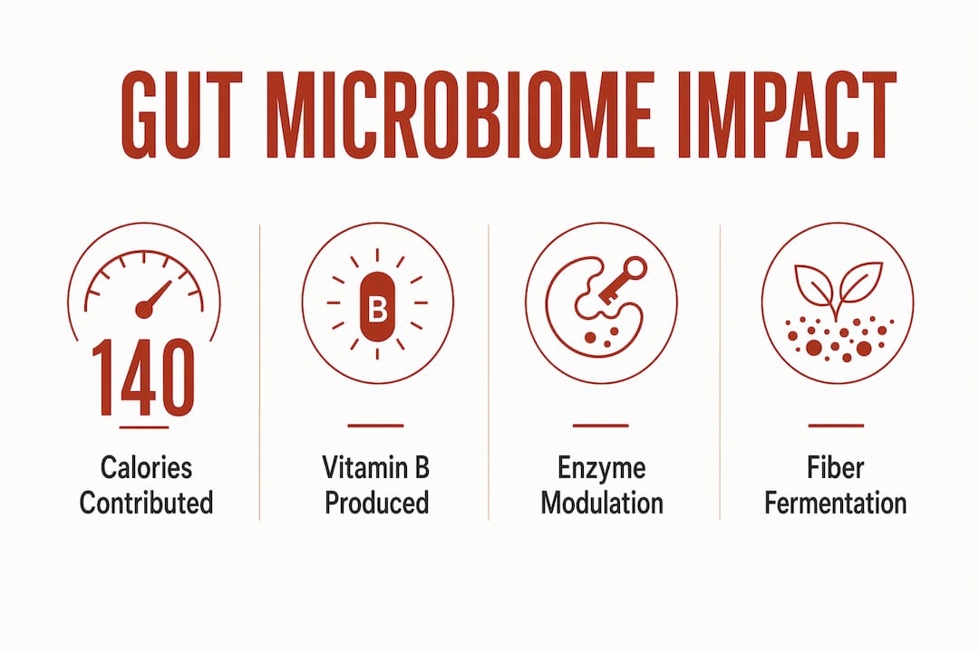 Infographic showing gut microbiome benefits and nutrient roles