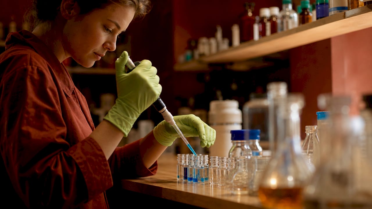 Hands using pipette in gut repair lab
