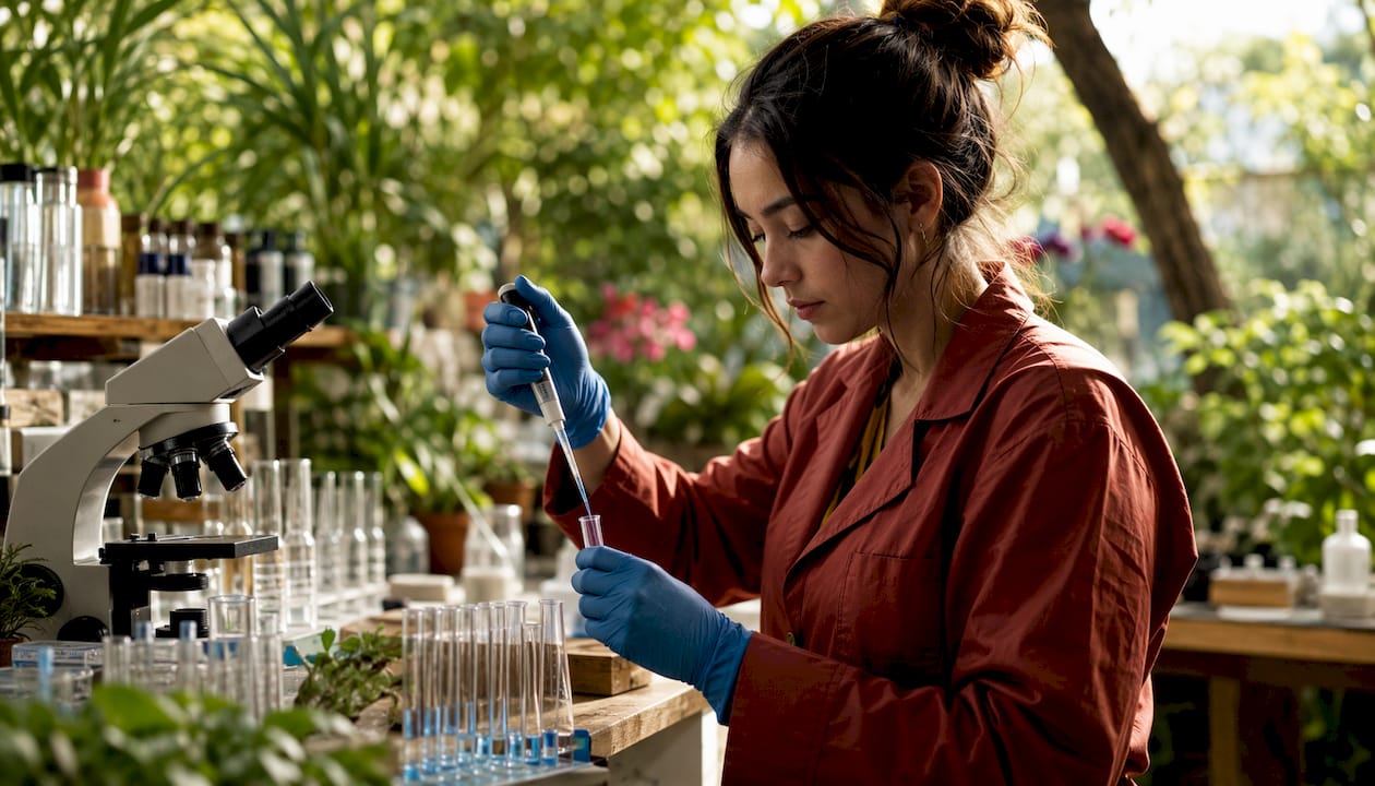 Lab technician handling antioxidant enzyme samples