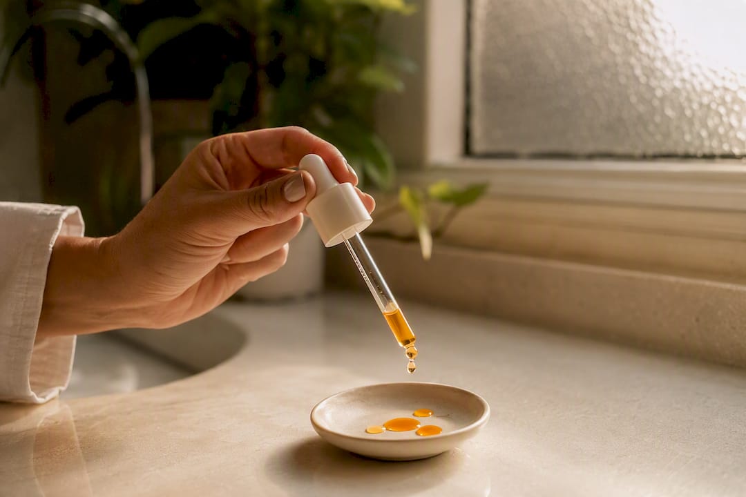 Hand dispensing vitamin C serum with dropper