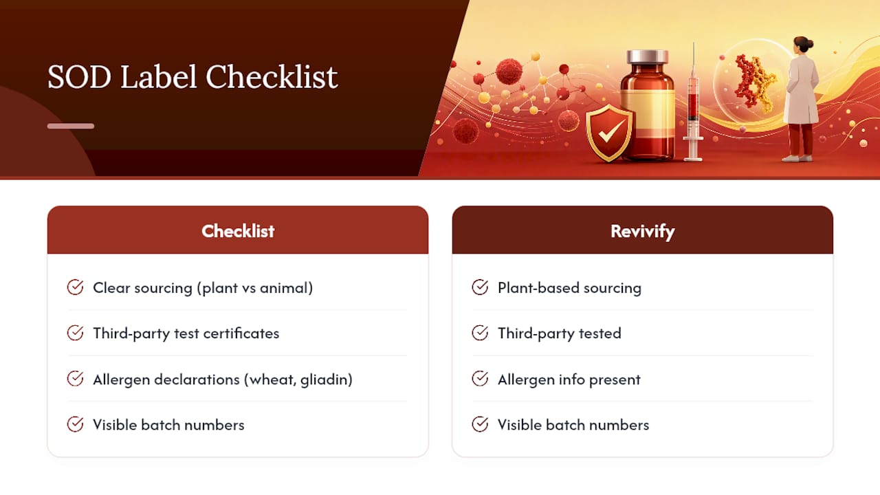 What Revivify Does and What to Check on Any SOD Label — overview diagram