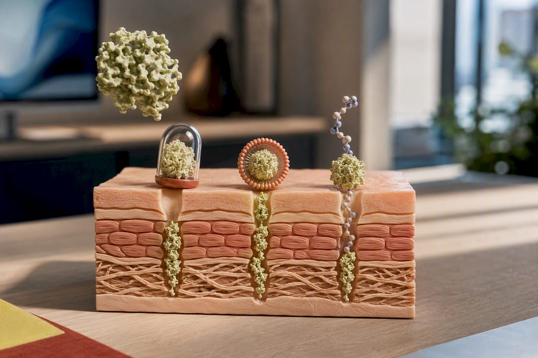 Illustration of protein delivery through skin barrier