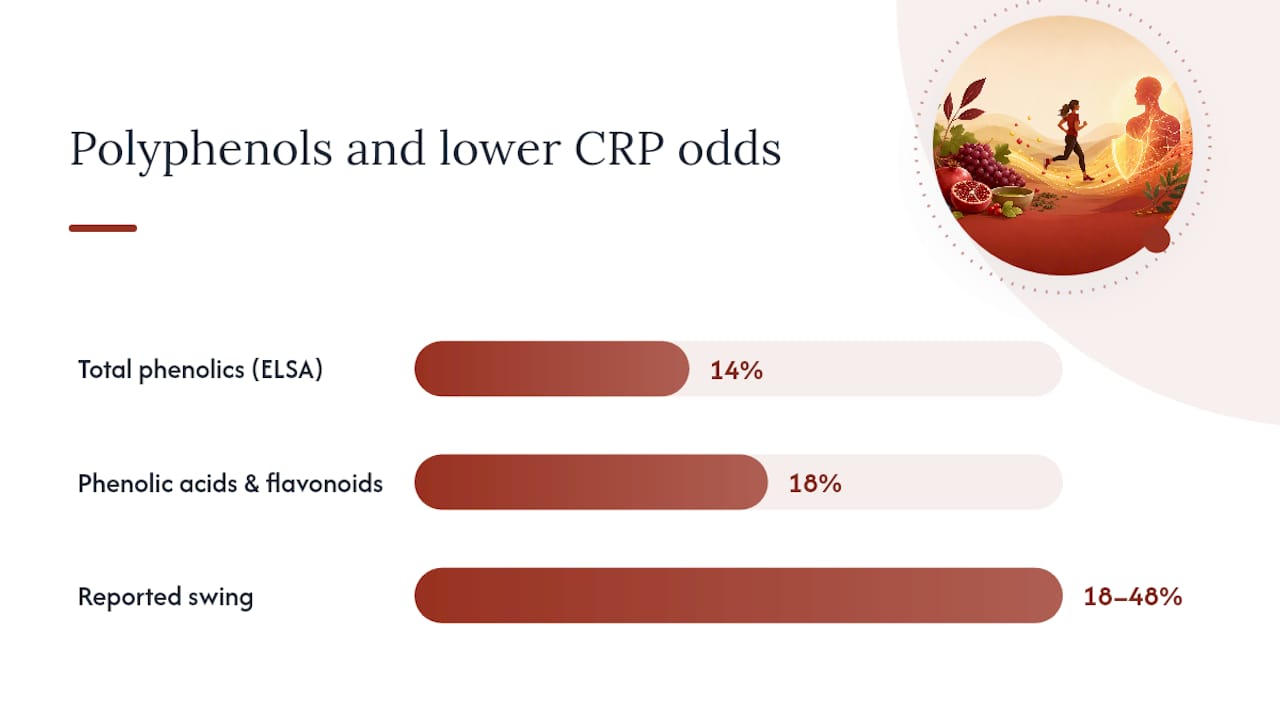 What Human Studies Say About Polyphenols and Inflammation — overview diagram