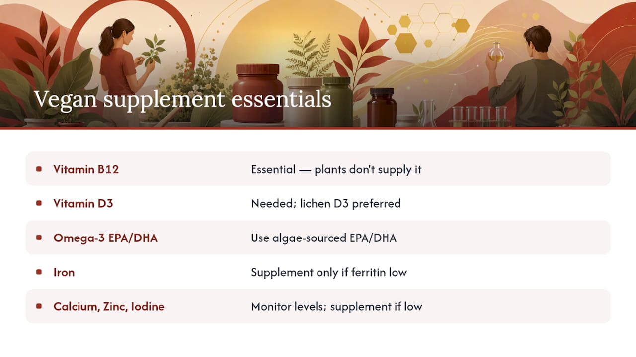 Which Plant-Based Supplements Do Vegans Actually Need? — overview diagram