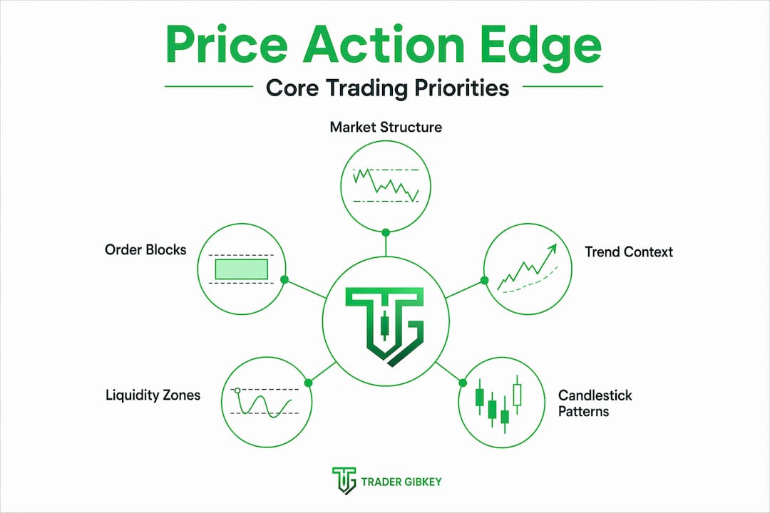 Hierarchy infographic of price action trading priorities