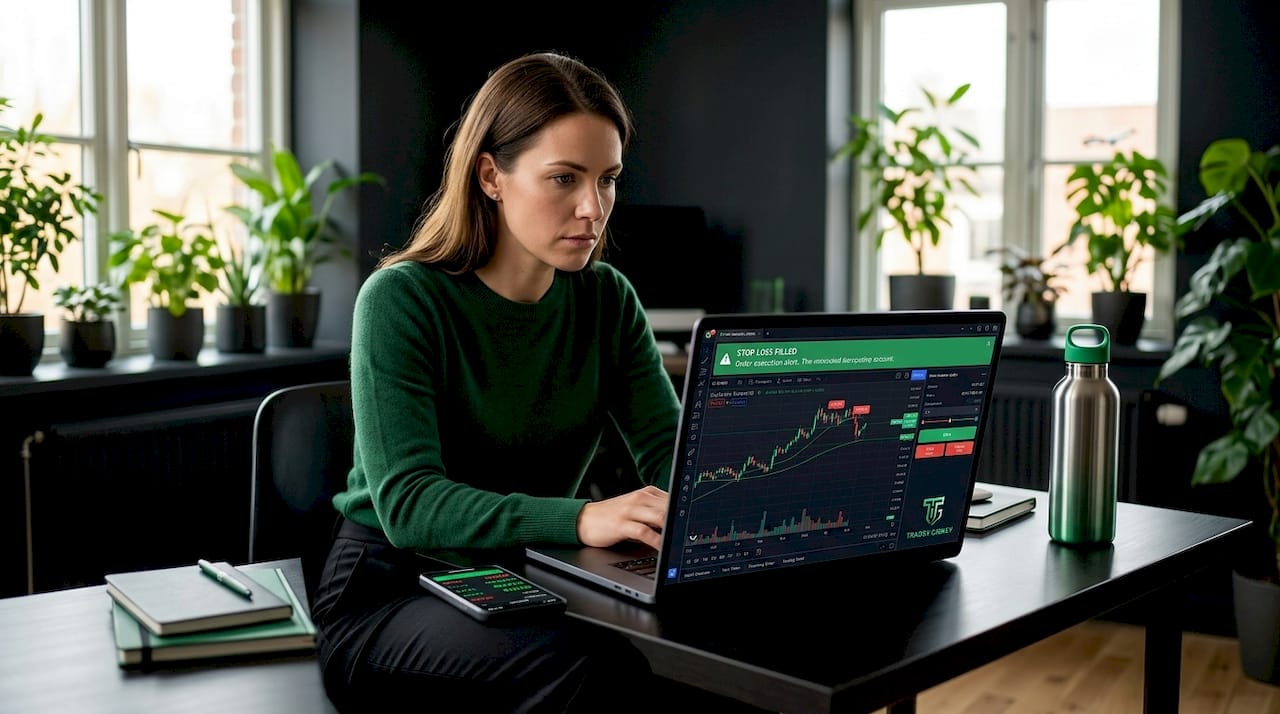 Trade execution screen with stop-loss order