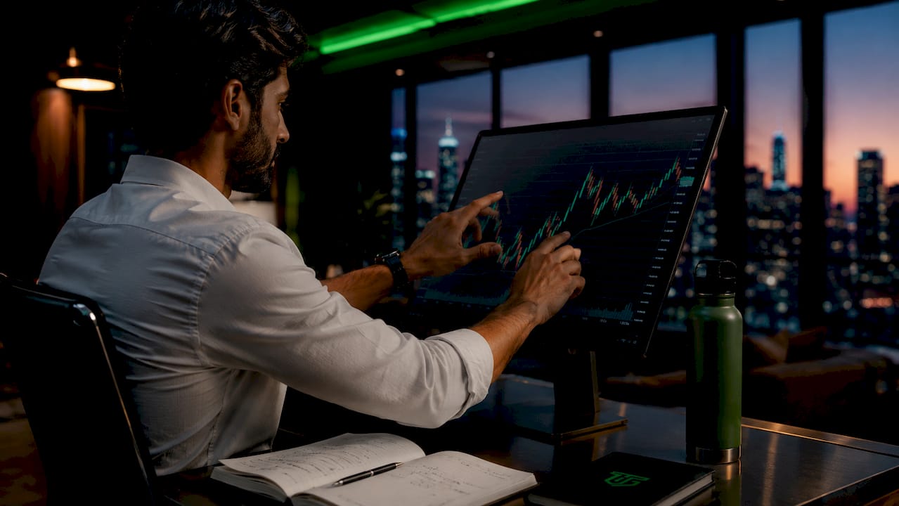 Trader stop-loss beállítása érintőképernyős monitoron