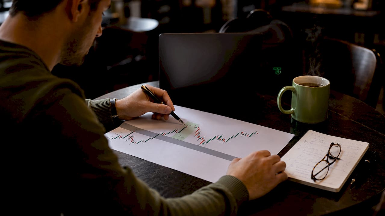 Trader fair value gap-et jelöl meg egy gyertyádiagramon