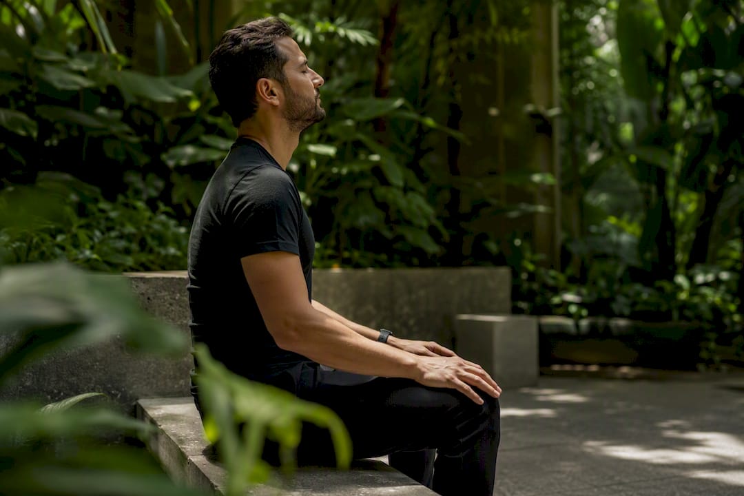 Trader meditating during cool-down break
