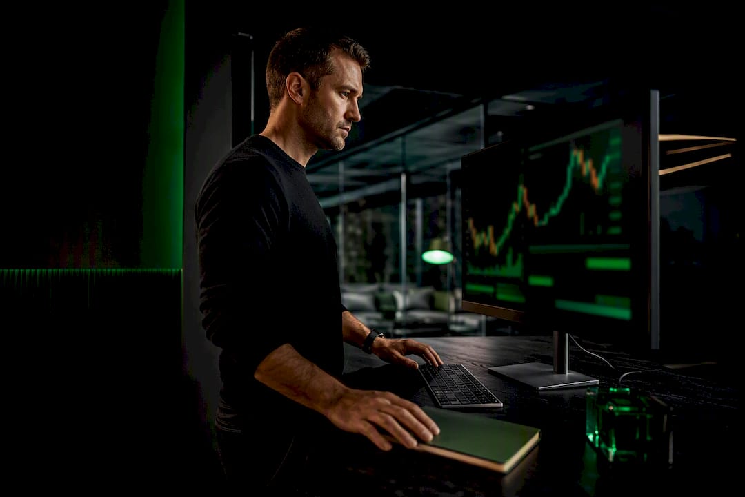 Trader reviewing a forex chart before trading