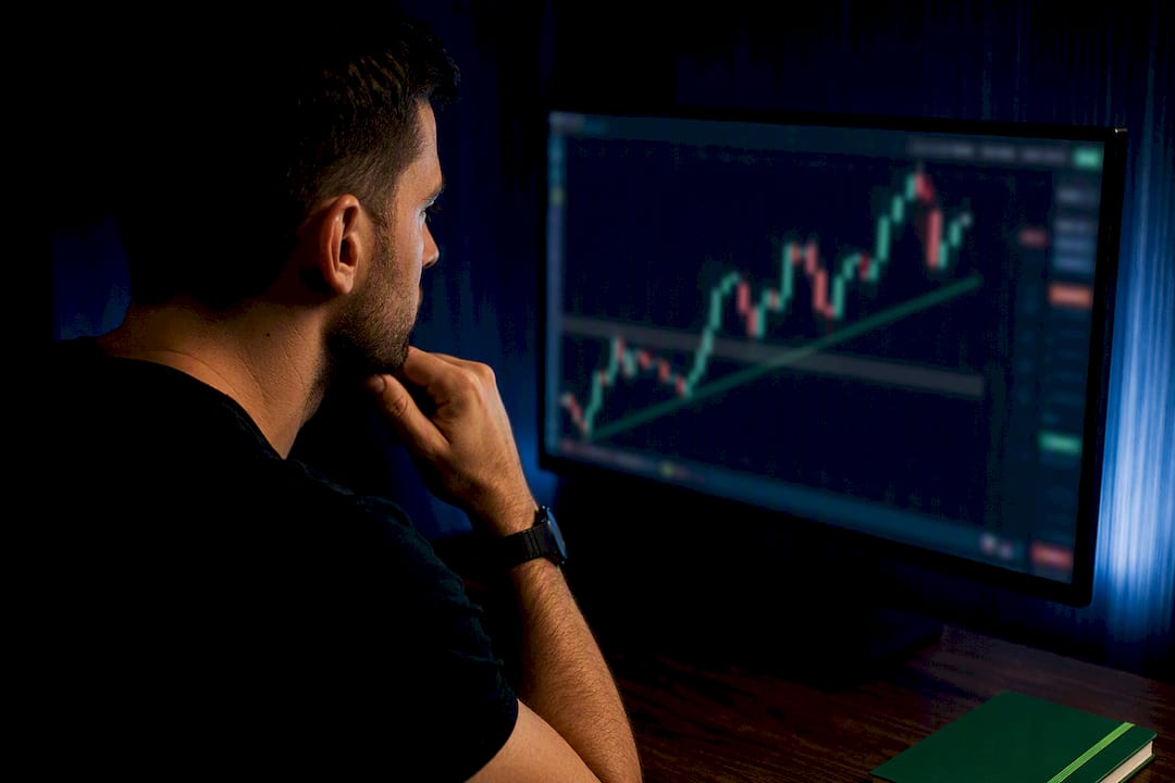 Trader studying a second-entry chart setup