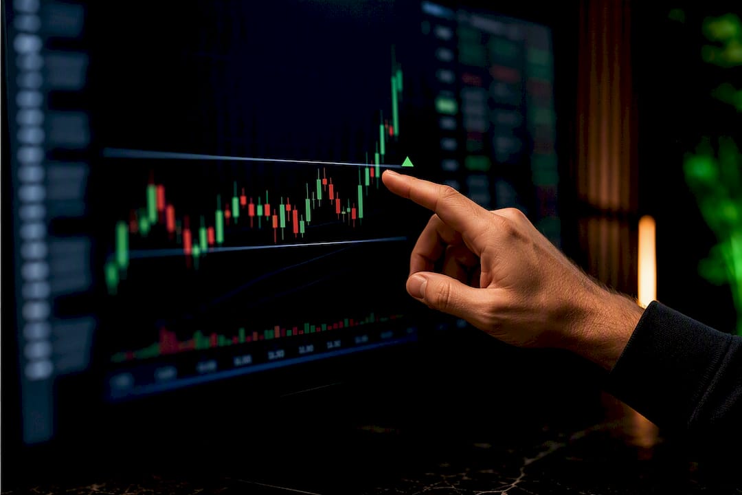Opening range breakout chart on trading monitor