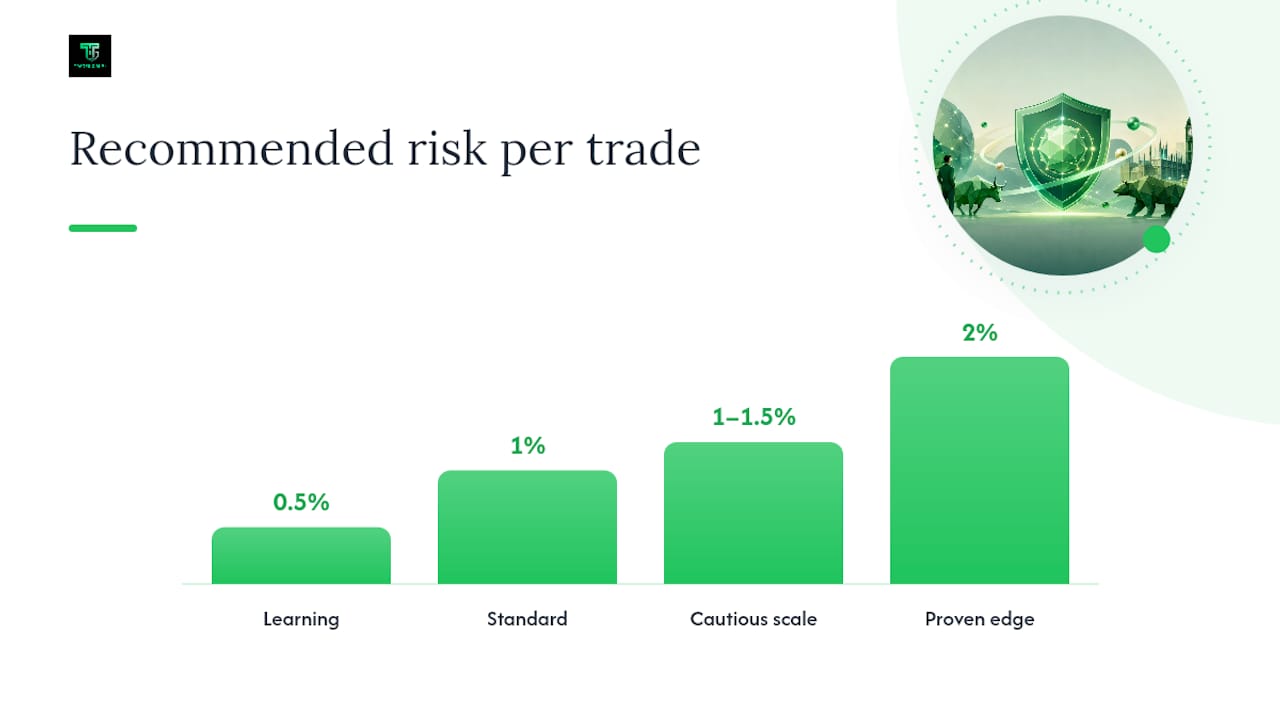 Mikor használj 0,5%, 1% vagy 2% kockázatot? — áttekintő diagram