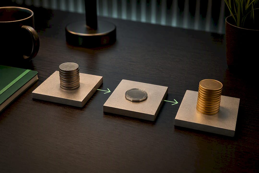 Illustration of forex currency conversion to HUF