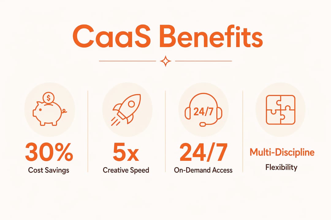 Infographic showing benefits of Creative as a Service