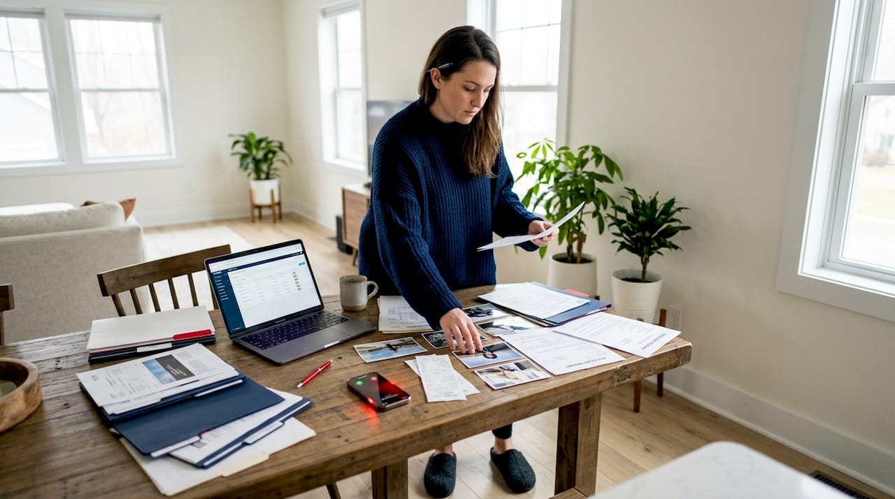 Paralegal gathering evidence in home setting