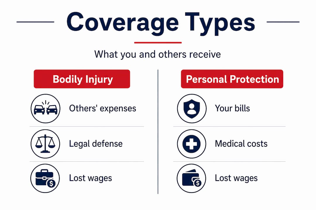 Infographic comparing coverage types and benefits