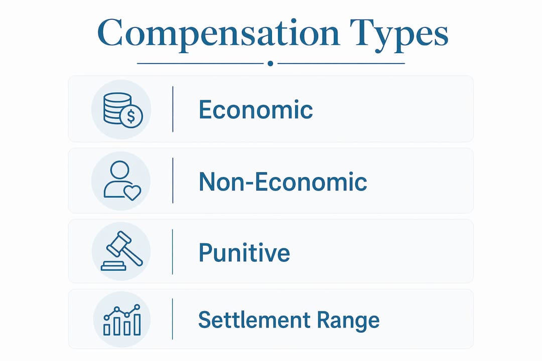 Infographic of truck accident compensation categories