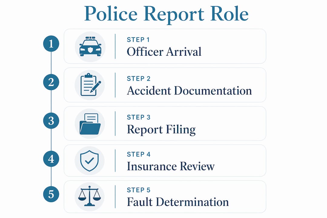 Infographic showing police report role steps