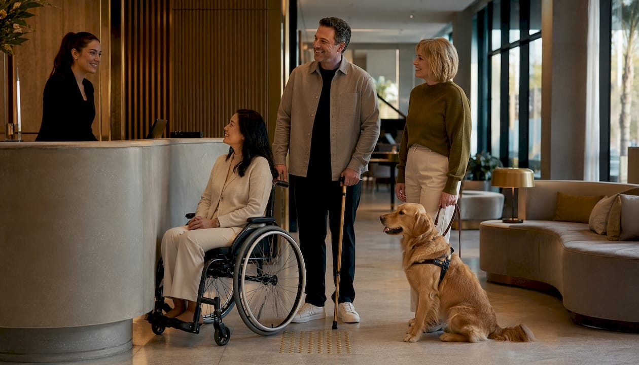 Accessible Melbourne event venue interior with guests