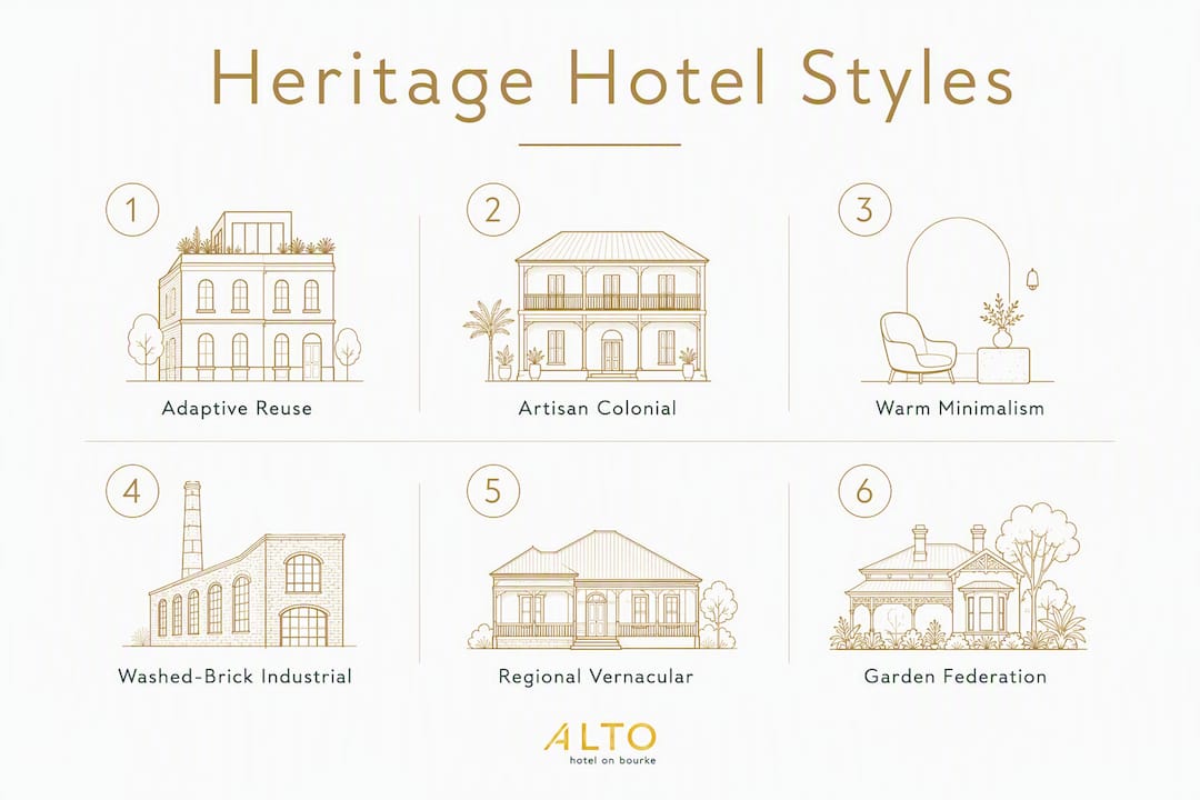 Infographic ranking heritage boutique hotel styles