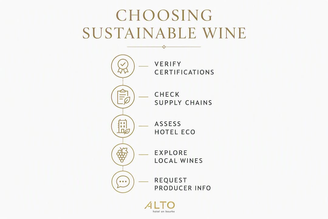 Infographic outlining steps to choose sustainable wine experiences